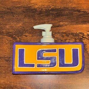 LSU Soap Dispenser. Ceramic. Louisiana State University Tigers
